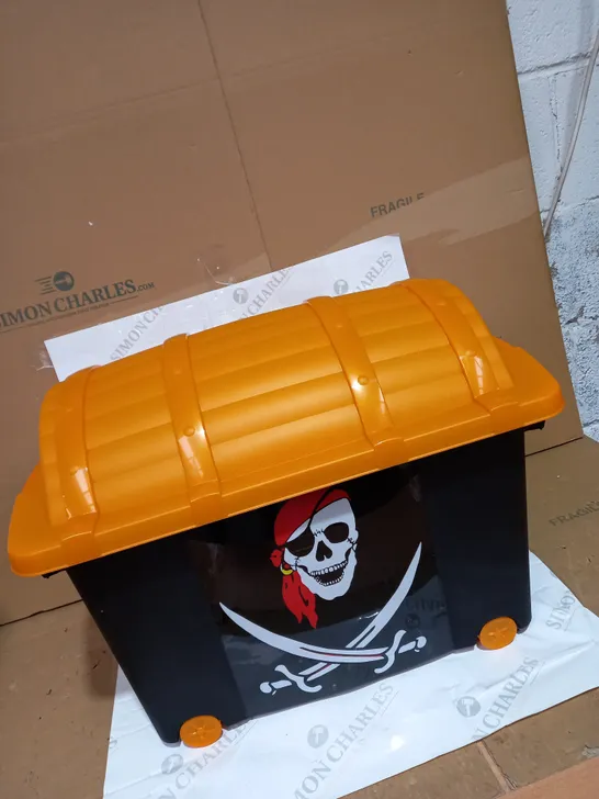 BLACK/ORANGE PIRATE DESIGNED STORAGE BOX 