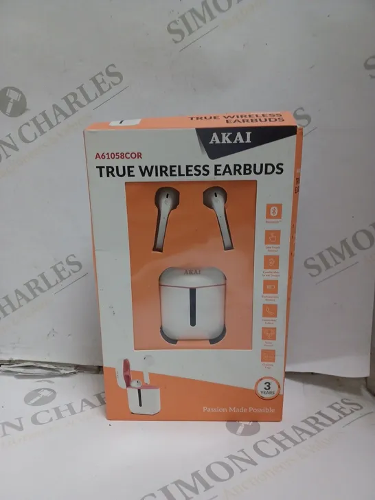 BOXED AKAI A61058COR TRUE WIRELESS EARPHONES 