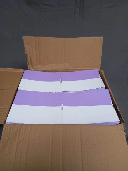 BOX OF APPROXIMATELY 2000 TICKETS IN PURPLE AND WHITE