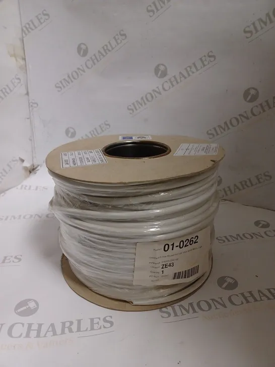 SEALED UNISTRAND 3-CORE ROUND PVC 6A 100M MAINS CABLE 