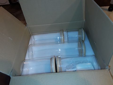 5 X BOXED GLASS JAR SET 