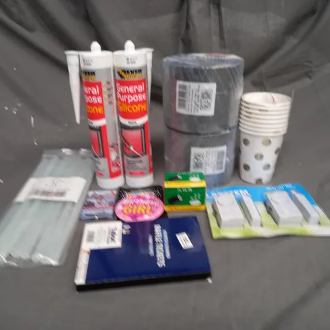 APPROX 20 ASSORTED HOUSEHOLD ITEMS TO INCLUDE SILICONE, TAPE AND GLUE STICKS