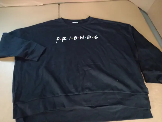 FRIENDS BLACK OVERSIZED FIT JUMPER - 14/16