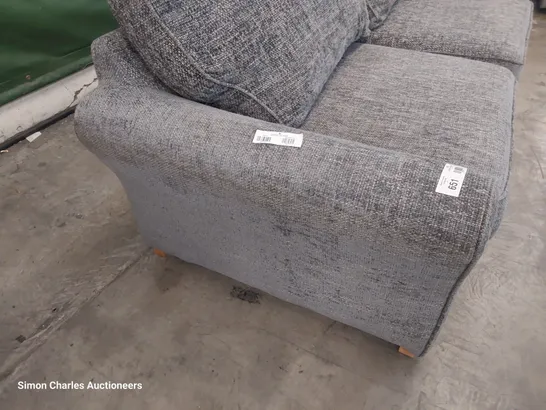 DESIGNER THREE SEATER SOFA GREY FABRIC 