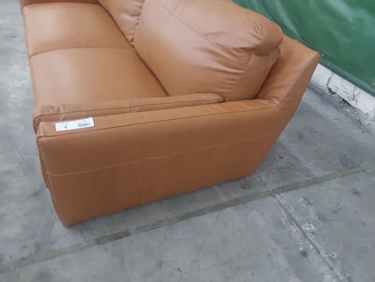 DESIGNER FOUR SEATER SOFA TAN LEATHER 