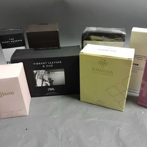 BOX OF APPROXIMATELY 8 ASSORTED BOXED FRAGRANCES TO INCLUDE - ZARA TOBACCO COLLECTION - GISOU HAIR PERFUME - THE ESSENCE VAULT PARFUM - ETC - COLLECTION ONLY