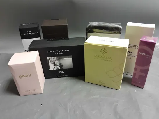 BOX OF APPROXIMATELY 8 ASSORTED BOXED FRAGRANCES TO INCLUDE - ZARA TOBACCO COLLECTION - GISOU HAIR PERFUME - THE ESSENCE VAULT PARFUM - ETC - COLLECTION ONLY