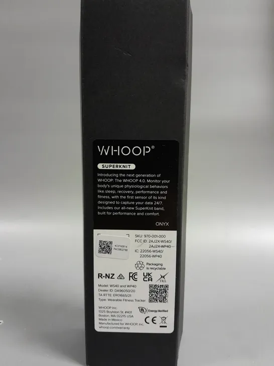 BOXED SEALED WHOOP 4.0 SUPERKNIT WEARABLE FITNESS TRACKER 