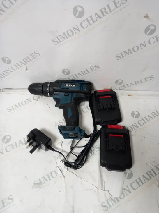 TIHOOK CORDLESS DRILL DRIVER 21V, CORDLESS HAMMER DRILL WITH 2 BATTERIES 2000MAH