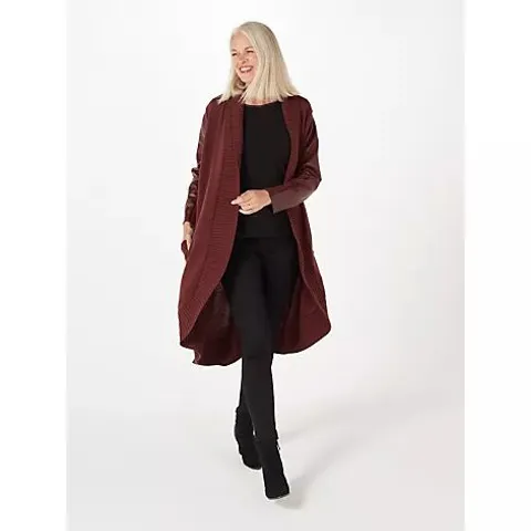 Ruth Langsford Faux Leather Sleeve Coatigan