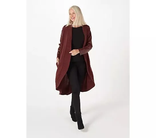 Ruth Langsford Faux Leather Sleeve Coatigan