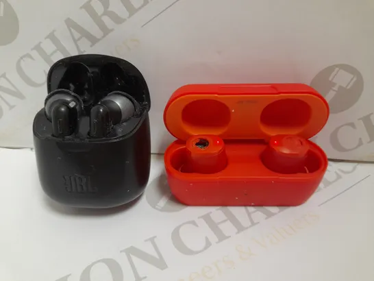 LOT OF 2 EARPHONES TO INCLUDE JBL TUNE 225 TRUE WIRELESS EARBUDS & JIB TRUE WIRELESS EARBUDS 