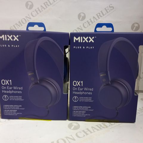 LOT OF 5 BRAND NEW MIXX OX1 STEREO HEADPHONES