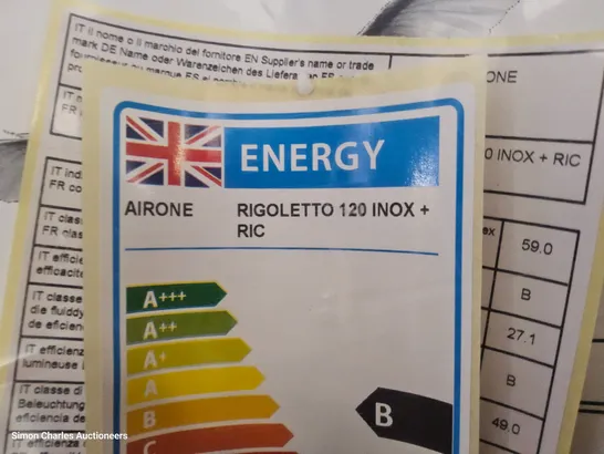 BOXED AIRONE RIGOLETTO 120 EXTRACTOR WITH LIGHTING 
