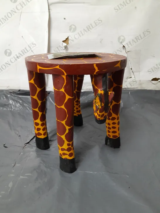 GIRAFFE THEMED WOODEN STOOL