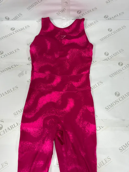 GYMSHARK FULL LENGTH BODY SUIT IN HOT PINK SIZE SMALL