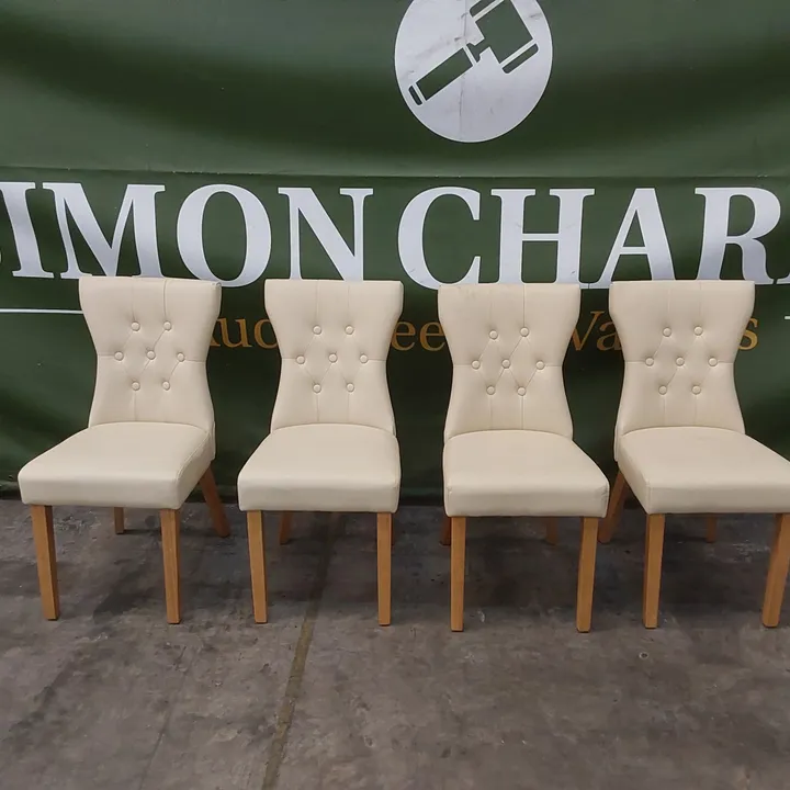BUTTON BACK DINING CHAIRS WITH OAK LEGS 4785336Simon Charles Auctioneers