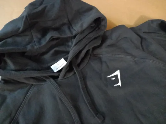 GYMSHARK BLACK HOODIE - L