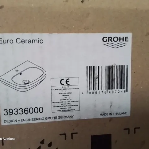 BOXED GROHE EURO CERAMIC SINGLR TAP BASIN & SEMI PEDESTAL (2 BOXES)