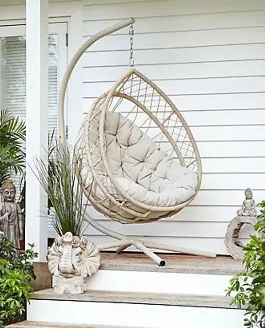 MY GARDEN STORIES OSLO COLLAPSIBLE COCOON EGG CHAIR GRAPHITE