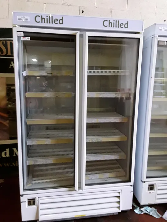 LOWE COMMERCIAL UPRIGHT DOUBLE DOOR DISPLAY FRIDGE