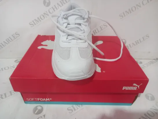 BOXED PAIR OF PUMA CILIA CHUNKY TRAINERS IN WHITE UK SIZE 3