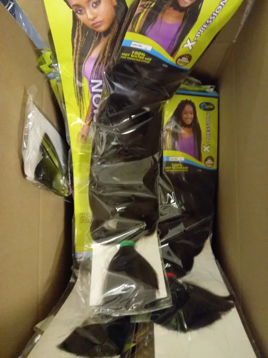 BOX OF APPROX. 20 SEALED OLIVIA HAIR PIECE IN ASSORTED COLOUR AND STYLE