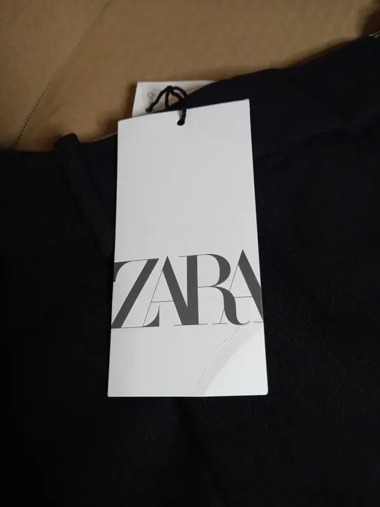 ZARA BLACK WIDE LEGGED TROUSERS - SMALL