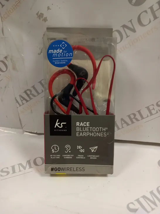 BOXED KITSOUND RACE BLUETOOTH EARPHONES - RED 