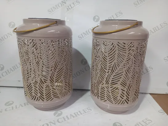 GARDEN REFLECTIONS SET OF 2 PATTERNED SOLAR LANTERNS