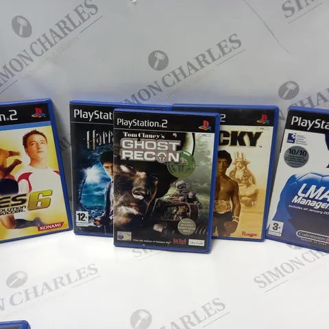 APPROXIMATELY 15 ASSORTED PLAYSTATION 2 GAMES TO INCLUDE TOM CLANCYS GHOST RECON, LMA MANAGER 2004, ROCKY, ETC