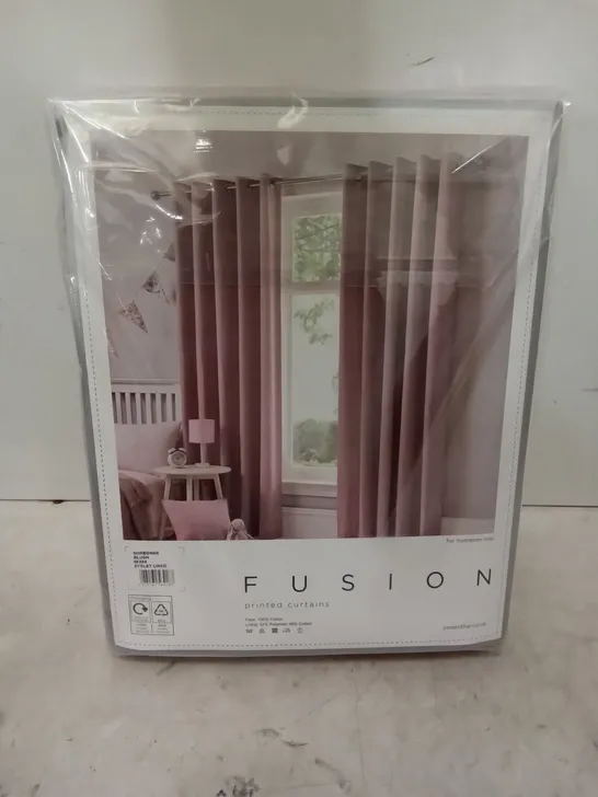 FUSION FULLY LINED CURTAINS IN PINK 