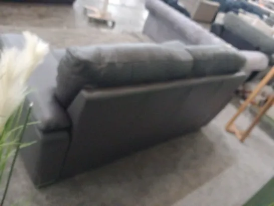 DESIGNER ITALIAN MADE GRADO GREY LEATHER LOVESEAT