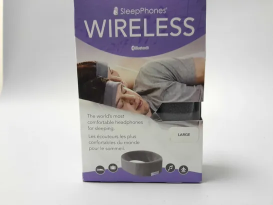 BOXED SLEEPPHONES WIRELESS HEADPHONES (GREY) - SIZE LARGE