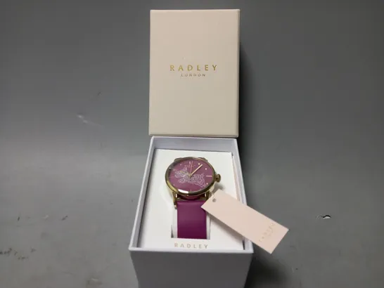 RADLEY LONODN CALLIGRAPHY LEATHER STRAP WATCH