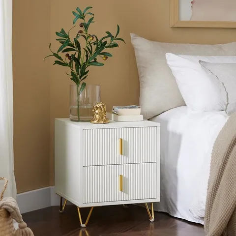 BOXED ALDEA MANUFACTURED WOOD BEDSIDE TABLE (1 BOX)