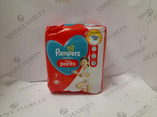 APPROXIMATELY 5 BRAND NEW PACKS OF 25 PAMPERS NAPPY PANTS SIZE 7