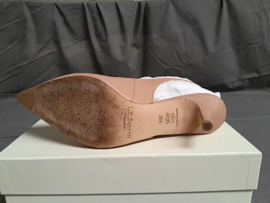 BOXED PAIR OF L.K. BENNETT NAPA HEELED SHOES SIZE 38.5