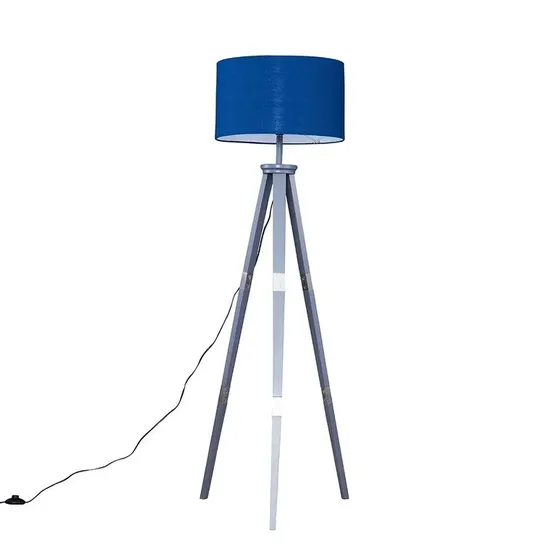 CAROLEENA 151CM TRIPOD FLOOR LAMP SHADE COLOUR: NAVY BLUE