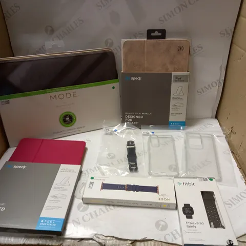 LOT OF ASSORTED ITEMS TO INCLUDE IPAD CASES, FITBIT STRAPS AND PHONECASES