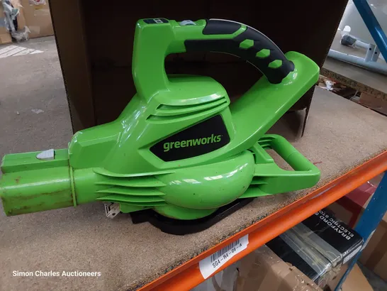 GREENWORKS CORDLESS VACUUM CLEANER AND LEAF BLOWER