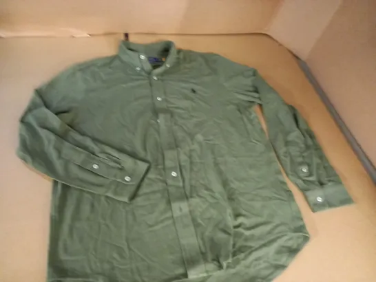 POLO RALPH LAUREN GREEN LONG SLEEVE SHIRT - LG