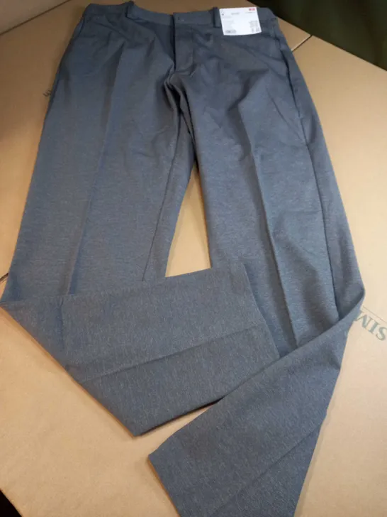 UNIQLO GREY MARL SUIT TROUSERS - MEDIUM