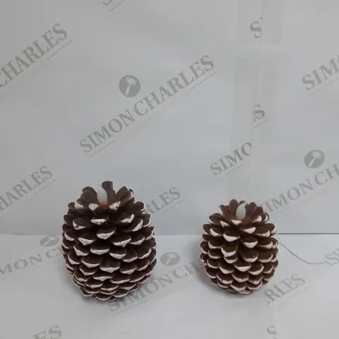 HOME REFLECTIONS SET OF 2 PINECONE FLAMELESS CANDLES