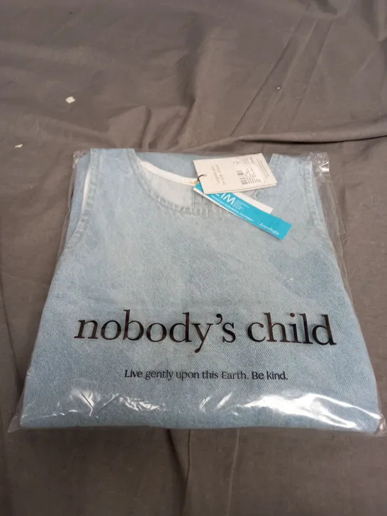 SEALED NOBODYS CHILD PALERMO RACER DENIM PINNIE PLAIN IN BLUE - UK 8 