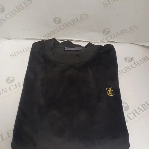 JUICY COUTURE SPORT ROUND NECK SWEATER - BLACK VELVET - SMALL. 