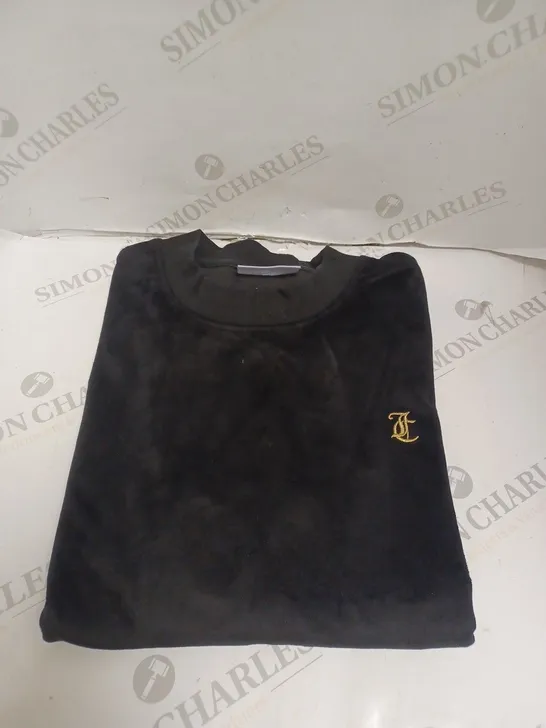 JUICY COUTURE SPORT ROUND NECK SWEATER - BLACK VELVET - SMALL. 