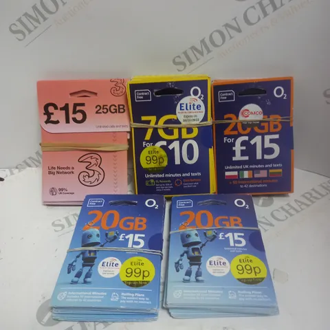 LARGE QUANTITY OF ASSORTED SIM CARDS FROM VARIOUS NETWORKS TO INCLUDE 3, O2, LEBARA ETC 