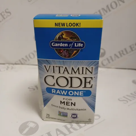 BOXED GARDEN OF LIFE VITAMIN CODE RAW ONE FOR MEN - 75 CAPSULES 