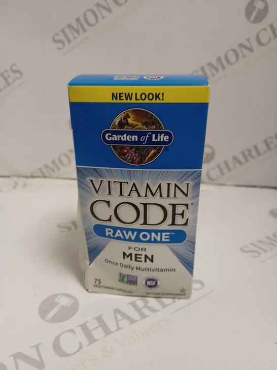 BOXED GARDEN OF LIFE VITAMIN CODE RAW ONE FOR MEN - 75 CAPSULES 